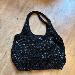 Elegant Black Sequin Women's Bag